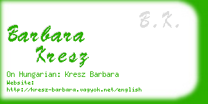 barbara kresz business card